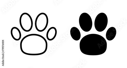 Paw icon vector isolated on white background. Paw Print icon