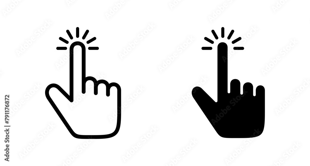 Fototapeta premium Hand click icon vector isolated on white background. pointer icon vector. hand cursor icon vector