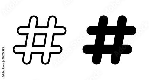 Hashtag icon vector isolated on white background. hashtag vector icon