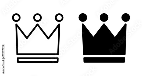 Crown Icon vector isolated on white background. Crown symbol. Crown vector icon