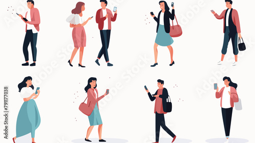 Collection of people talking on mobile phone. Bundl