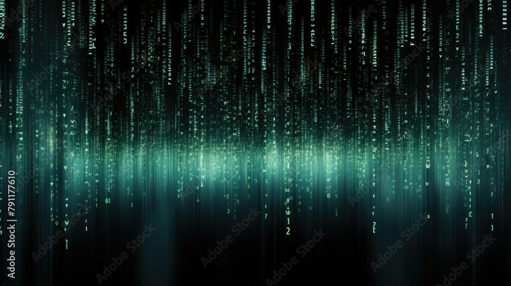 binary code rain falling against a digital backdrop, data transfer binary code rain falling against a digital backdrop, data transfer