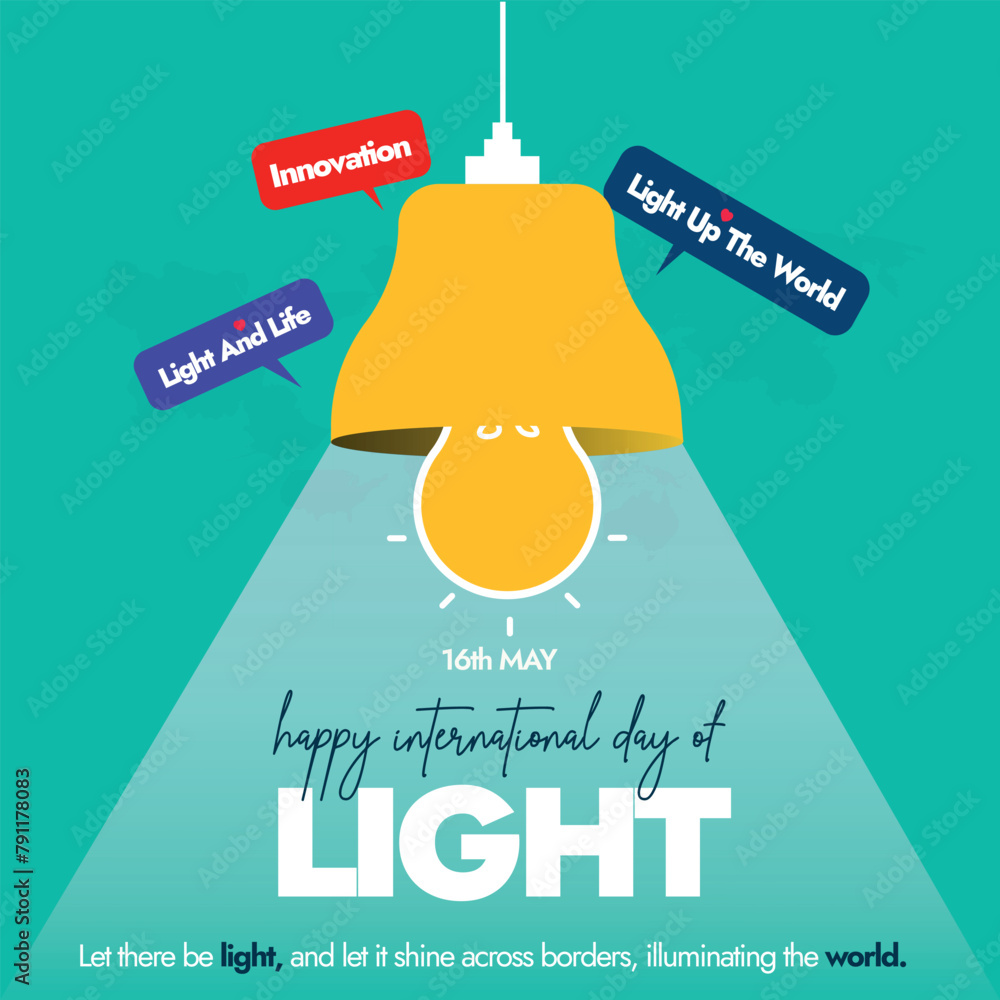 International day of light 16th May 2024 banner, social media post