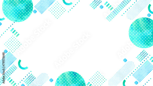 抽象的な幾何学模様のイラストフレーム、アスペクト比16:9