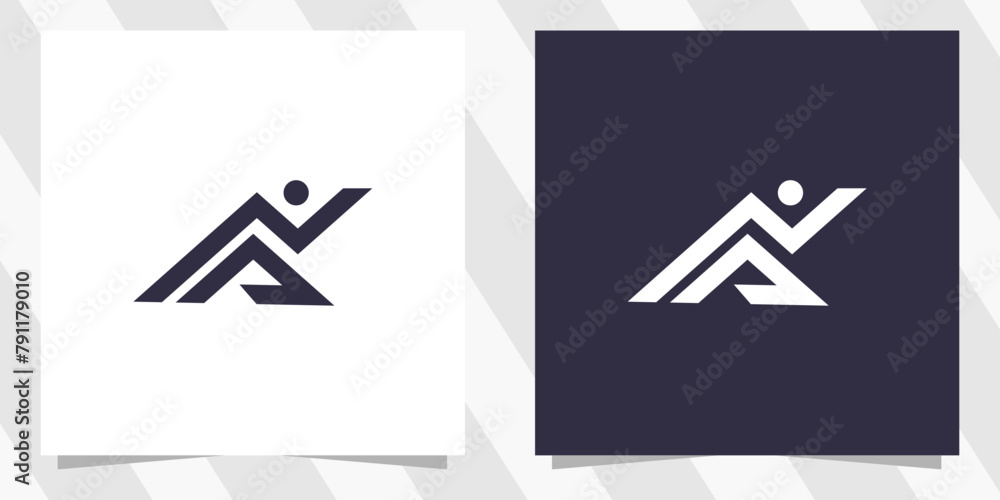 letter np pn with run logo design letter np pn with run logo design