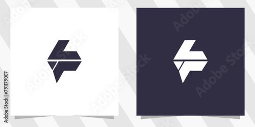 letter lp pl logo design