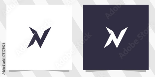 letter nv vn logo design