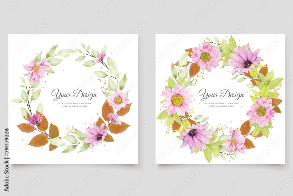 pink floral frame and background design