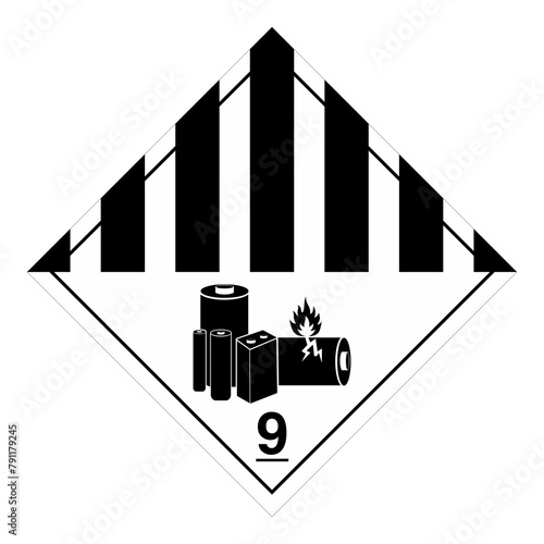 Class 9 Hazardous HAZMAT Material Label IATA Transportation Miscellaneous Hazardous Material