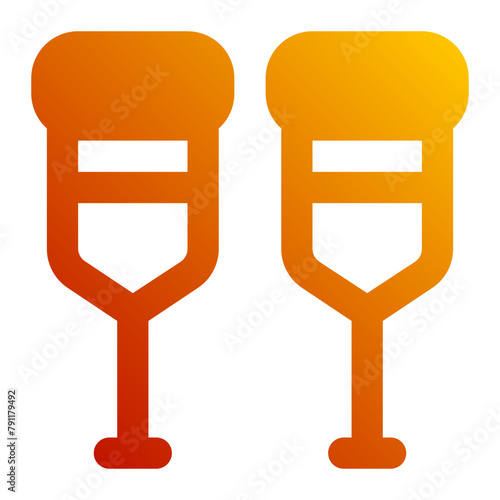 crutches gradient icon