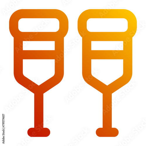 crutches gradient icon