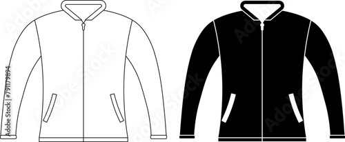 front view jacket icon set