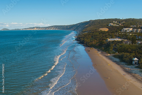 View of Rainbow beach along the coastline