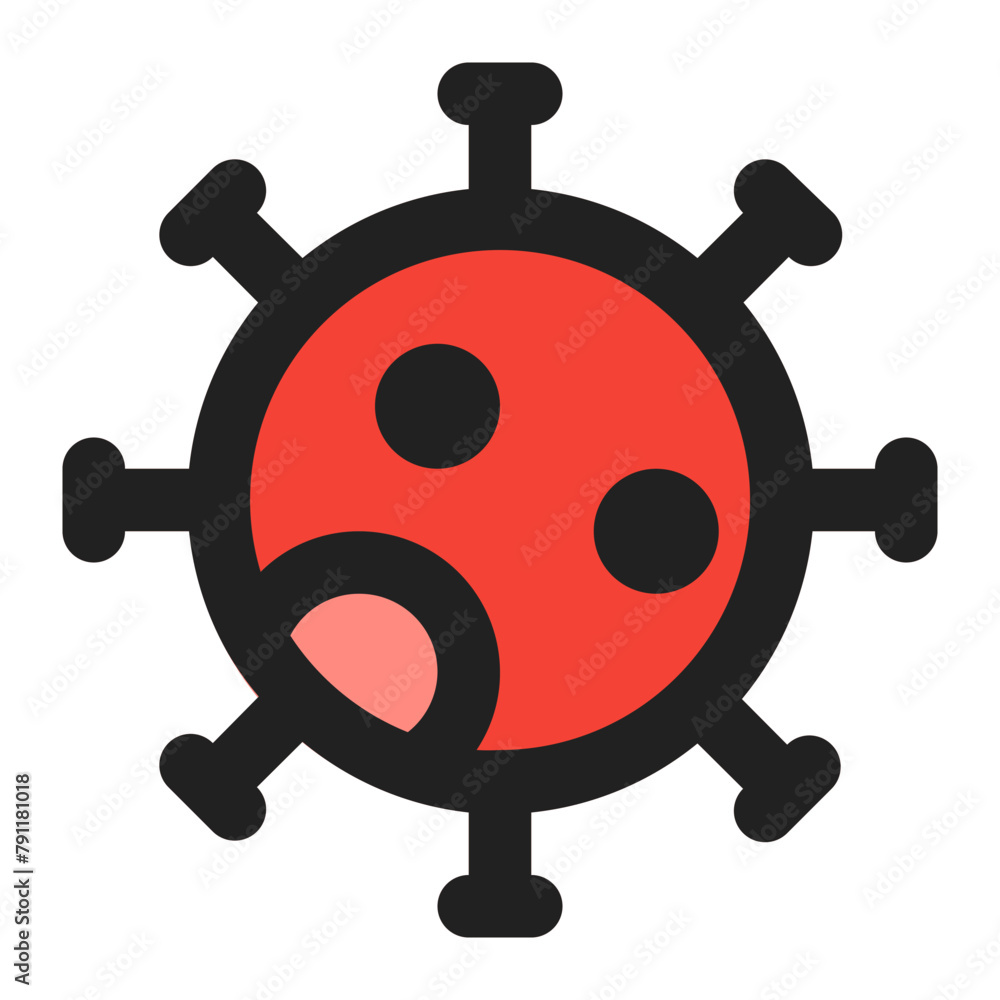 virus line color icon virus line color icon