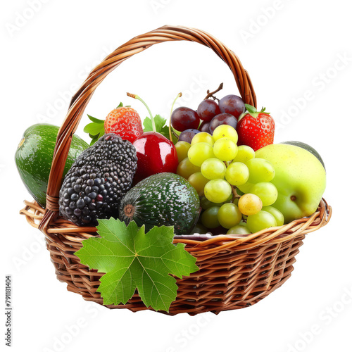 Fresh Mixed Fruits in Wicker Basket