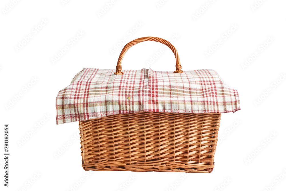Wicker Picnic Basket with Cloth Wicker Picnic Basket with Cloth
