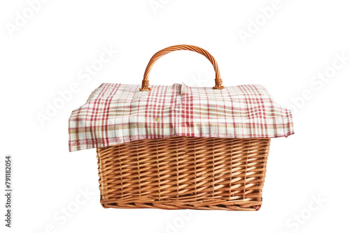 Wicker Picnic Basket with Cloth