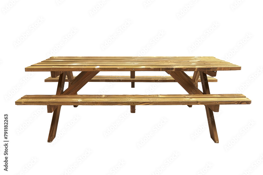 Wooden Picnic Table Isolated Wooden Picnic Table Isolated