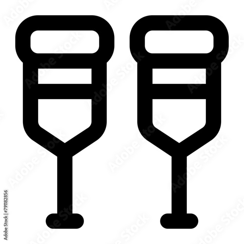 crutches line icon