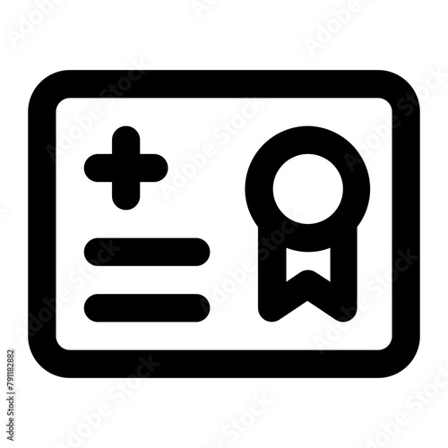 medical certificate line icon