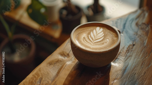 Closeup of Coffee on Wood