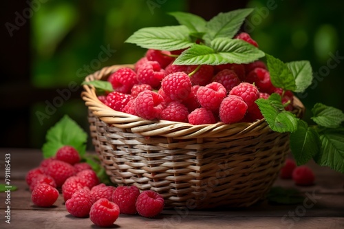 Fresh Raspberry fruit in a basket