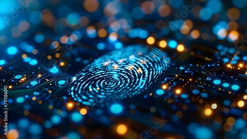 Enhancing Security with Biometric Encryption: Utilizing Fingerprint Scans for Authentication. Concept Biometric Security, Fingerprint Authentication, Data Encryption, Cybersecurity Measures