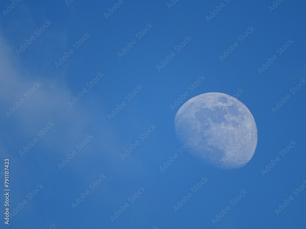 moon and blue sky