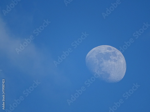 moon and blue sky