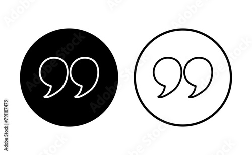 Quote icon set. Quotation mark symbol.