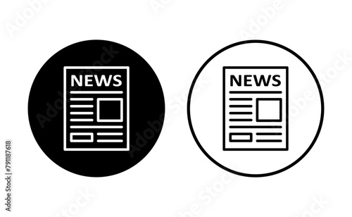 Newspaper icon set. news paper vector sign