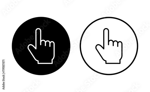 Hand click icon set. pointer icon vector. hand cursor icon vector photo