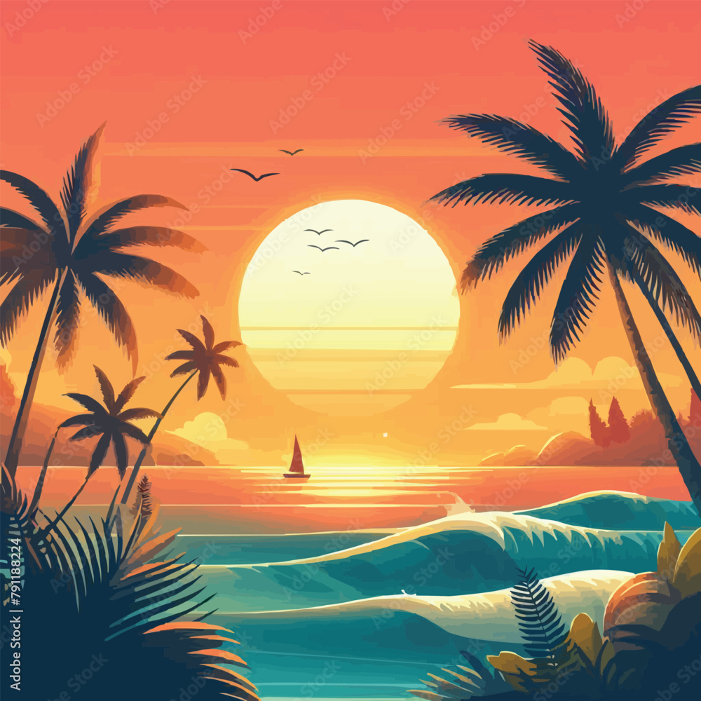 Summer time vector banner design with white circle. summer stock photos, vectors, and illustrations are available royalty free. Summer T shirt Design, Summer vibes poster for t shirt print Palm tree.