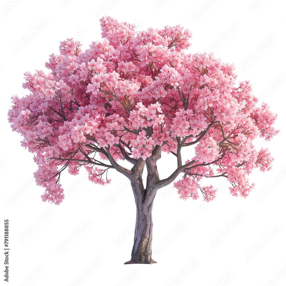 Beautiful Japanese Cherry Blossom Tree Isolated On White Background Beautiful Japanese Cherry Blossom Tree Isolated On White Background