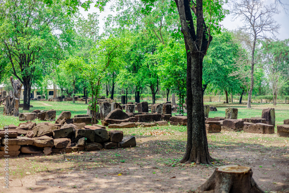 Background of important historical tourist attractions Prasat Hin Phanom Wan in the Nakhon Ratchasima areaHistorical A landmark that tourists always stop by to see the beauty in Thailand. Background of important historical tourist attractions Prasat Hin Phanom Wan in the Nakhon Ratchasima areaHistorical A landmark that tourists always stop by to see the beauty in Thailand.