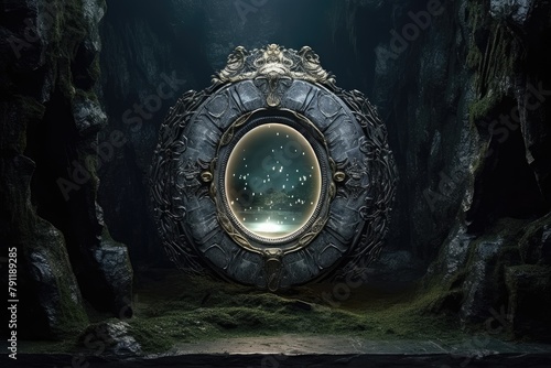 Ominous Portal  Create a scene with jewelry near a mystical portal.