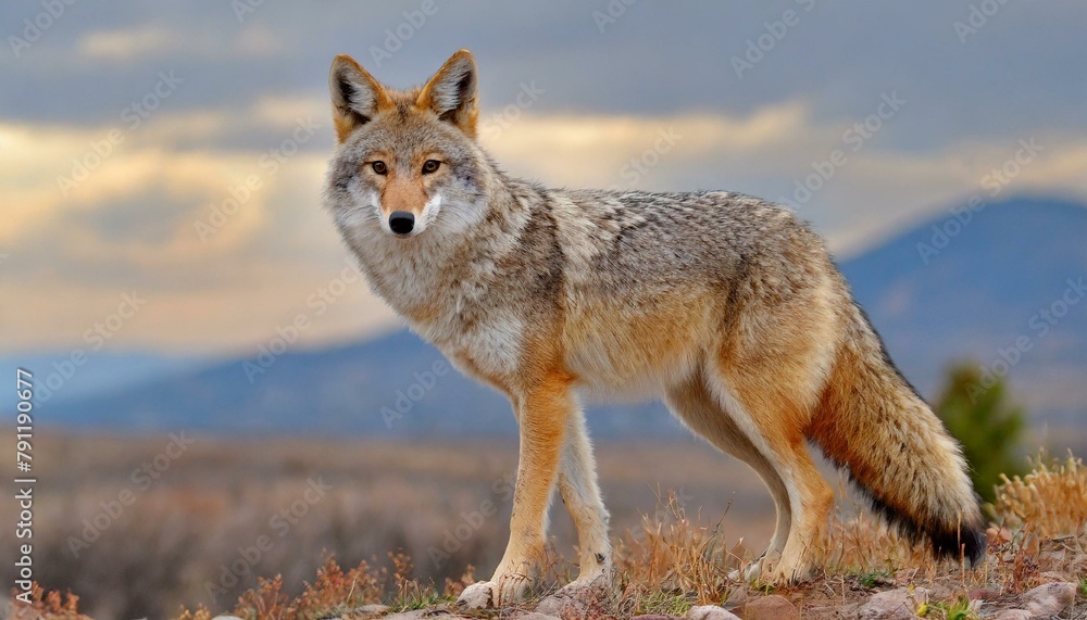 An alert Coyote (Canis latrans) at the Rocky Mountain Arsenal National Wildlife Refuge near Denver An alert Coyote (Canis latrans) at the Rocky Mountain Arsenal National Wildlife Refuge near Denver
