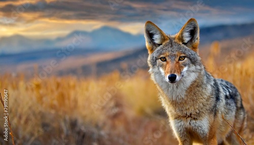 An alert Coyote (Canis latrans) at the Rocky Mountain Arsenal National Wildlife Refuge