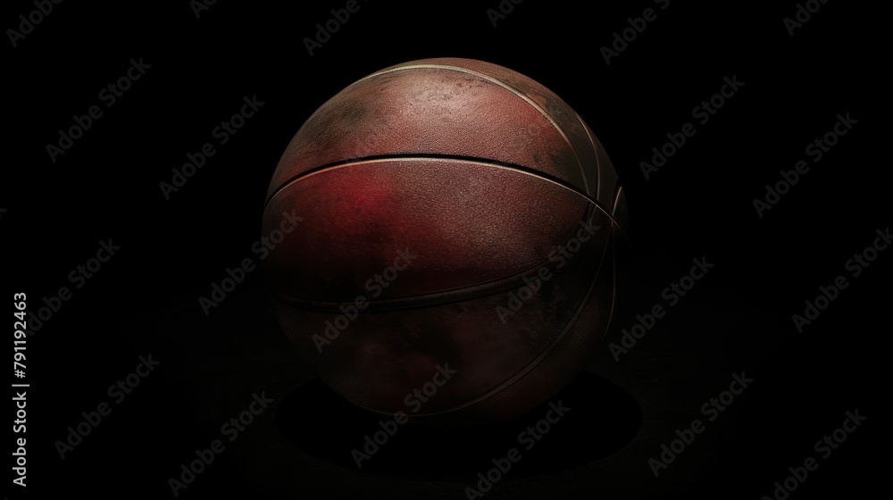 Used Basketball with Dark Background Used Basketball with Dark Background