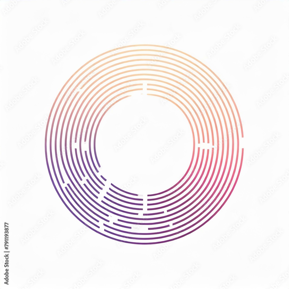 Fototapeta premium labyrinthe en rond rose et grise en dessin ia