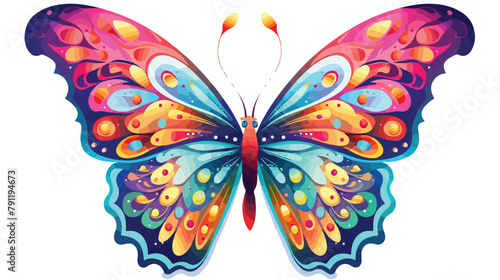 Colorful butterfly for tattoo coloring book for adu