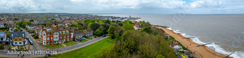 Aerial view of Whitstable, a town on the north coast of Kent in Britain