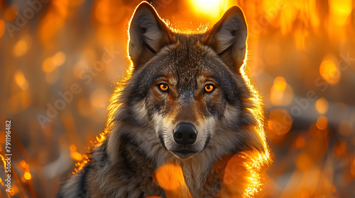 Golden Gaze: Wolf in the Wild