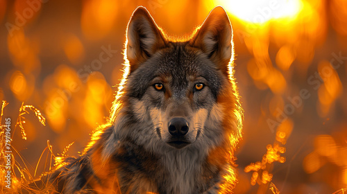 Golden Gaze: Wolf in the Wild