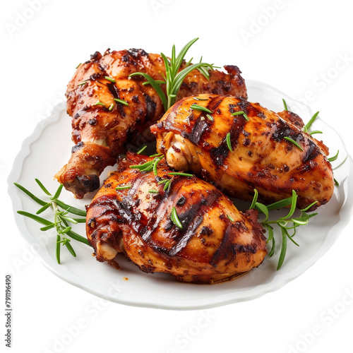 Tasty Koklo Mt Grilled chicken marinated Isolated On White Background