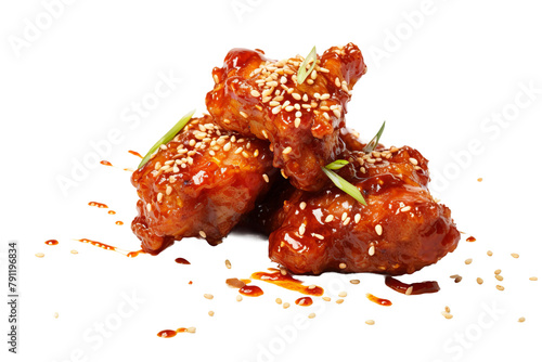 Crispy Korean Fried Chicken Isolated On White Background photo