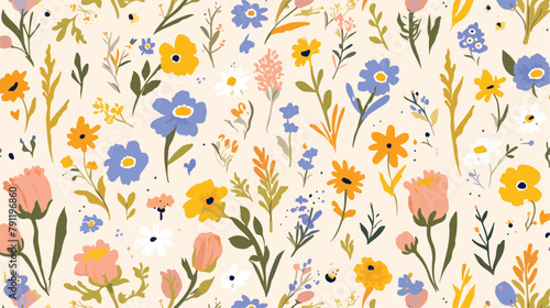 Colorful floral seamless pattern. Endless natural b © iclute4