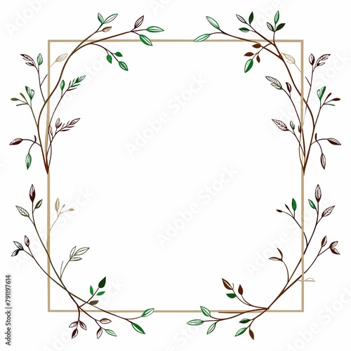 frame with branches and leaves