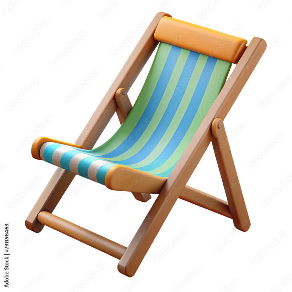 3d icon illustration of beach chair