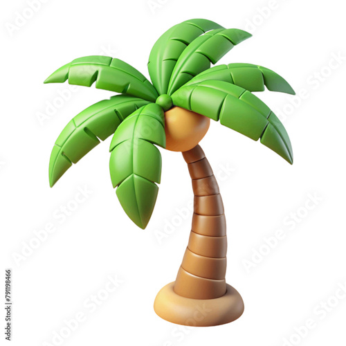 3d icon illustration of coconut tree